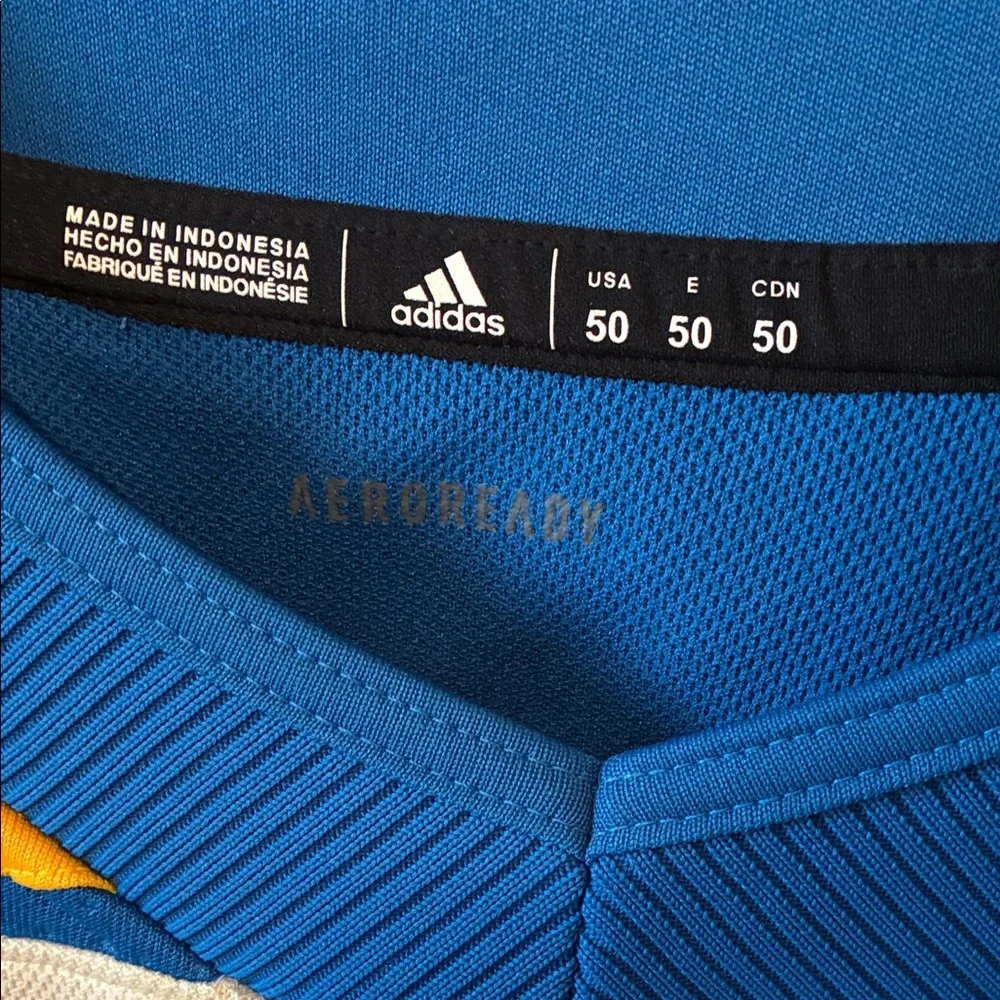 Adidas Men’s Official NHL STL Blue Cream Gold Hockey Jersey 50 NWT